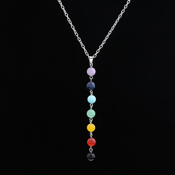 Pendentif 7 chakras avec 7 pierres