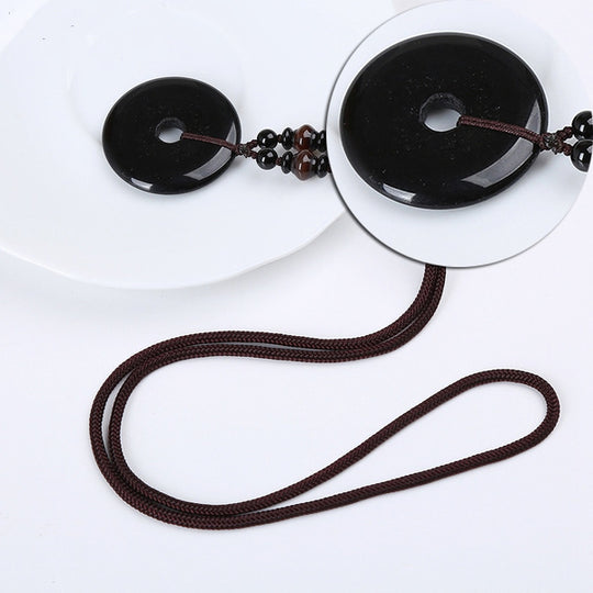 Collier Donut Agate Noire